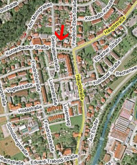 Der Anfahrtsplan zum Zentrum fr 
PHYSIKALISCHE THERAPIE